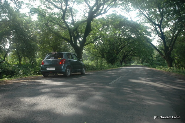 Stopping by the Bethuadahari forest where nature coexists with the man-made highway which snakes its way through it  at Krishnanagar, West Bengal, India by Gautam Lahiri