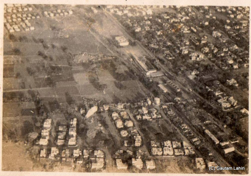 The Piper makes her round over the small city of Nagpur. Sparsely populated in 1966, compared to what it is today. Somewhere among those children's blocks, resided my parents..viewed from 1000 feet at Nagpur, India by Gautam Lahiri