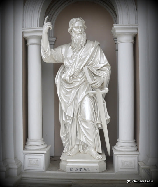 statute of Saint Paul holding a sword  at Krishnanagar, West Bengal, India by Gautam Lahiri