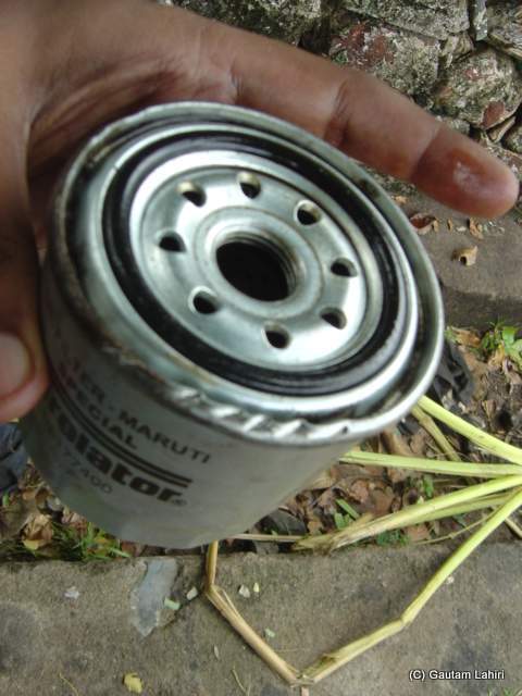 Maruti Zen Oil filter that stopped us at Nagarjuna Sagar Dam, Telengana, India by Gautam Lahiri