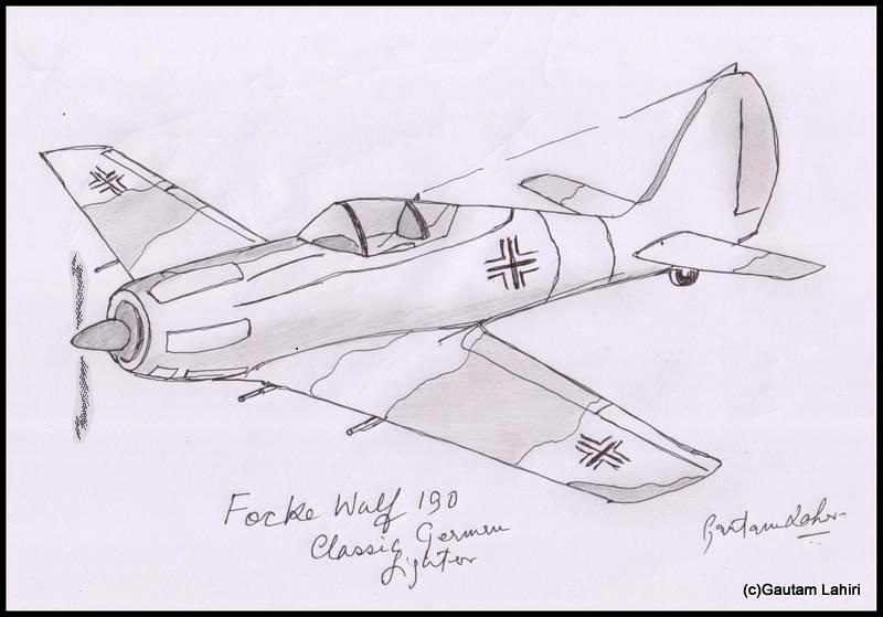 focke wolf 190 1939 drawn by Gautam Lahiri