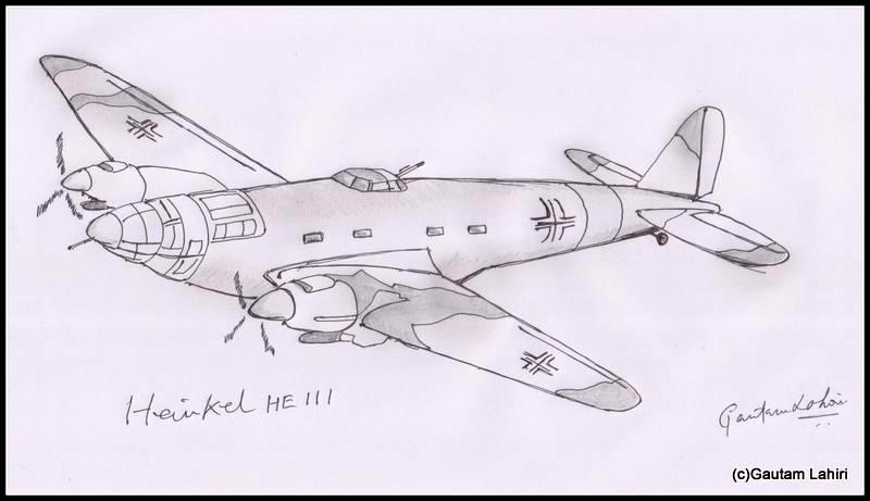 heinkel he 111 1935 drawn by Gautam Lahiri
