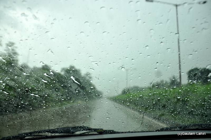 Driving the Swift in the rain towards Bhitarkanika taken by Gautam Lahiri