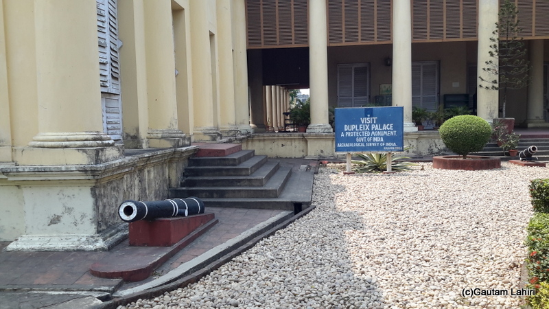 A lone Anglo-French cannon sits at the entrance inviting the visitors to take a look at the French colonial history that awaited in the museum inside in Chandannagar by Gautam Lahiri