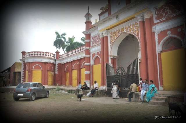 The palace entrance stands well maintained as we parked in front of it  at Krishnanagar, West Bengal, India by Gautam Lahiri