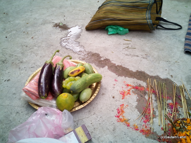 At Gaya, A multitude of items was arranged as part of the puja by Gautam Lahiri