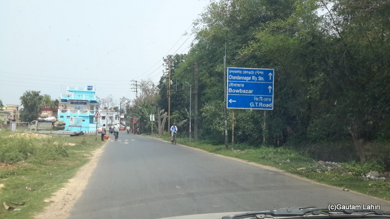 Bowbazar popped up in front as the car entered Chandannagar by Gautam Lahiri