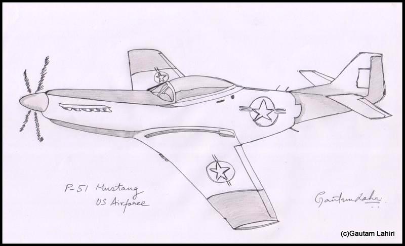 p51.mustang 1940, drawn by Gautam Lahiri