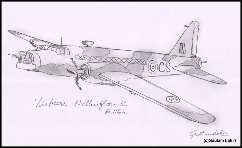vickers wellington bomber 1936, drawn by Gautam Lahiri