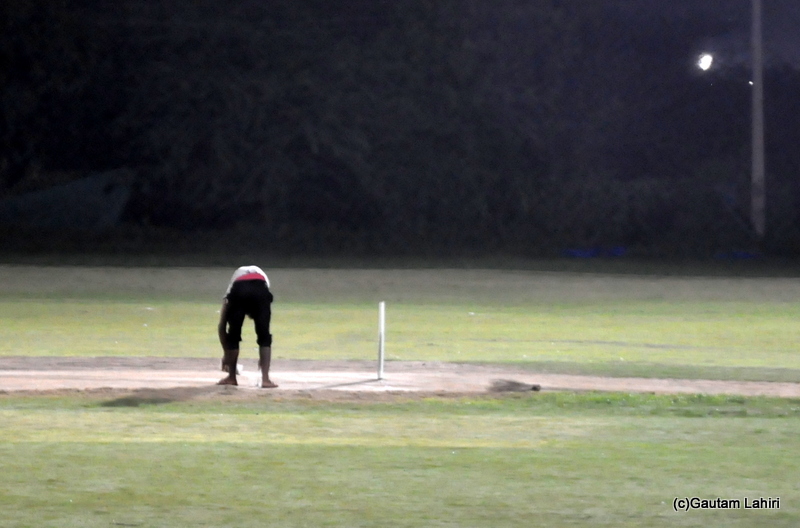 Cricket pitch getting inspected by Gautam Lahiri