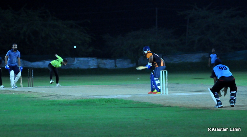 The batsman read to hot a four run by Gautam Lahiri