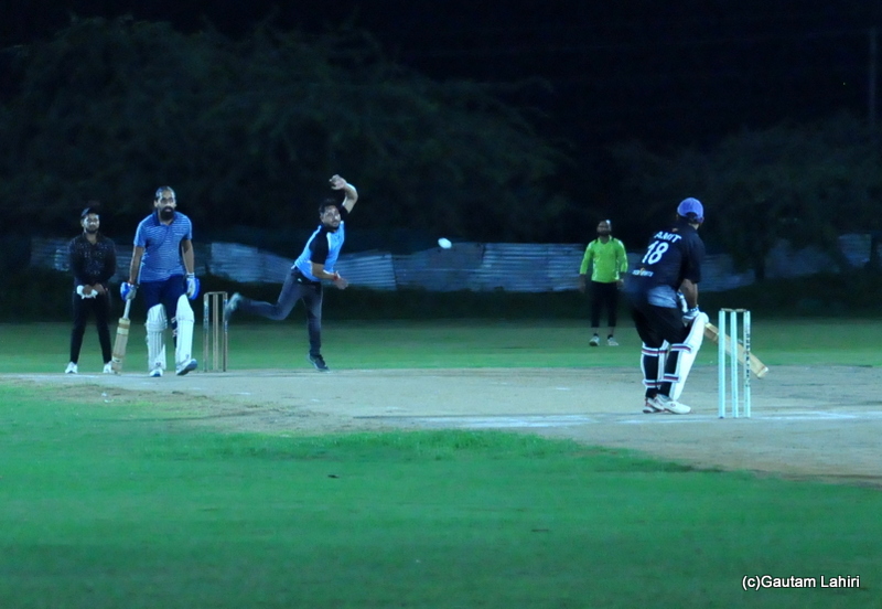 A cricket ball is delivered by the bowler by Gautam Lahiri