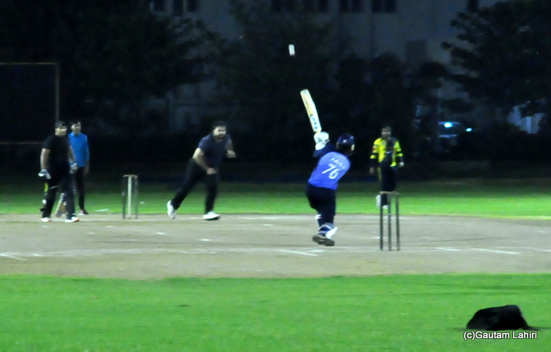 Batsman hits a sixer in cricket by Gautam Lahiri