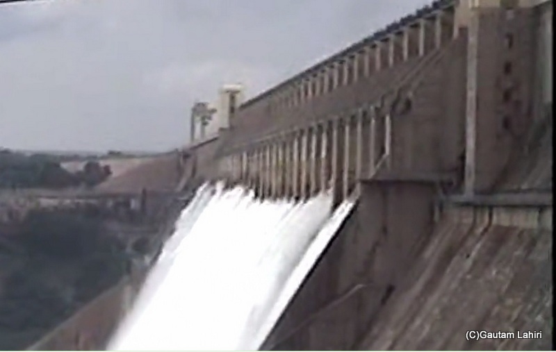 Water coming out of Nagarjuna Sagar dam and flowing away to Krishna river