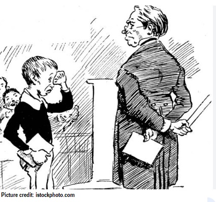 Teacher scolding student