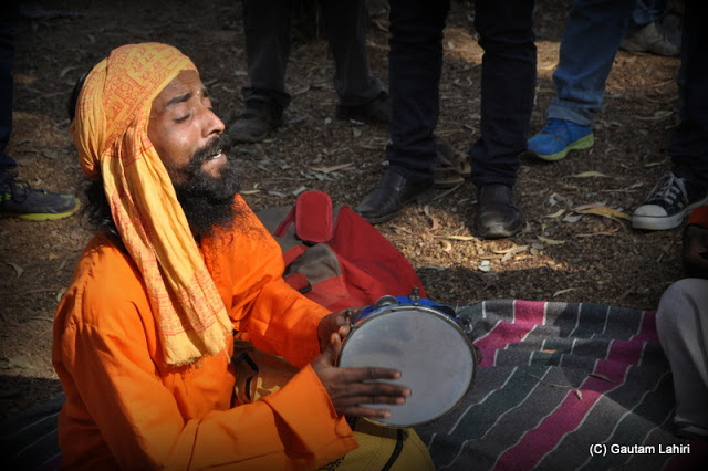 A Baul singer in his deep reverie  at Santiniketan, West Bengal, India by Gautam Lahiri