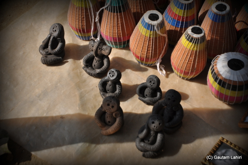 Handicrafts on display  at Santiniketan, West Bengal, India by Gautam Lahiri