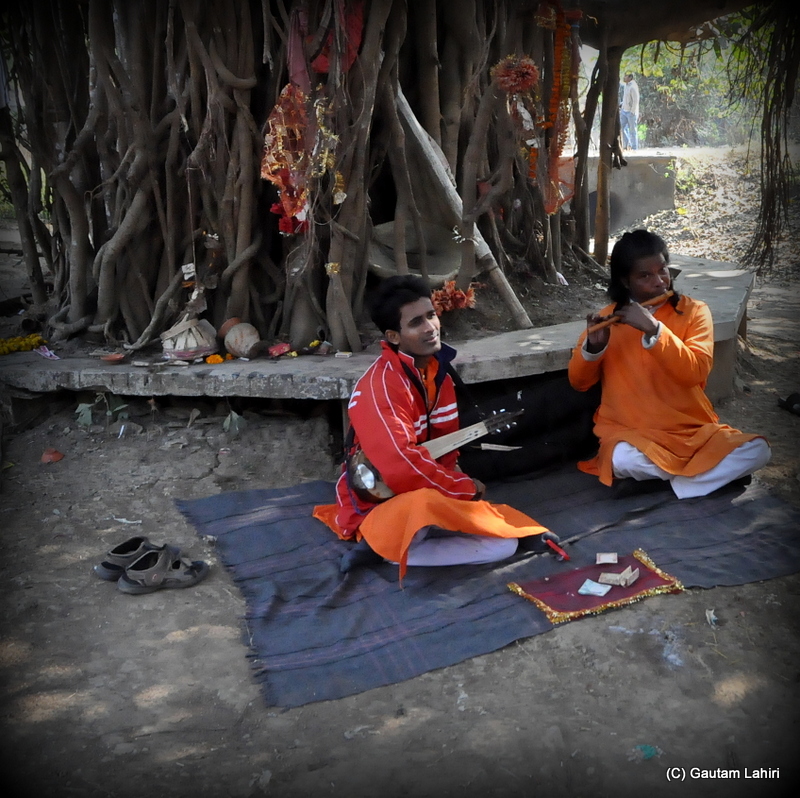 A young boy singing caught everyone's attention  at Santiniketan, West Bengal, India by Gautam Lahiri