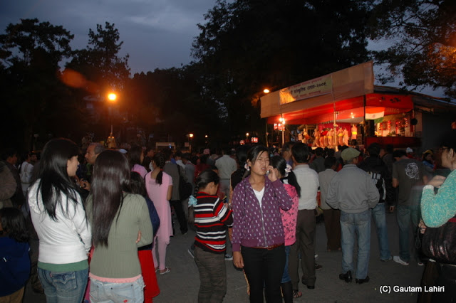 The crowd enjoying the Mall...the area remains filled with revelers even till 9 pm in the night  at Darjeeling, West Bengal, India by Gautam Lahiri