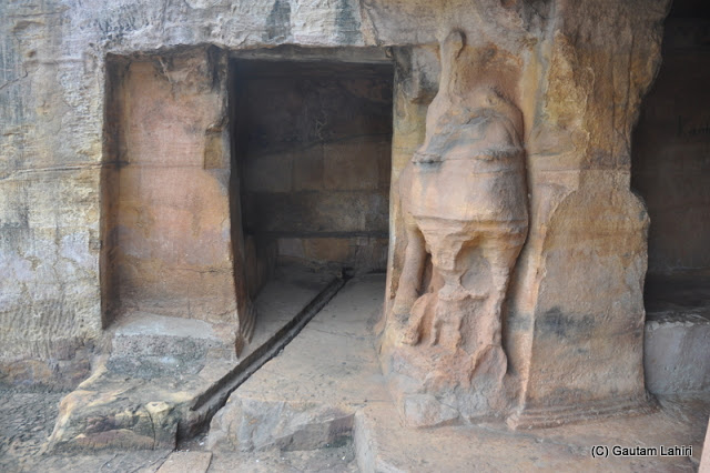Rocky passages in the stone floor which probably supported the circulation of water to the monks who stayed here  at Bhubaneshwar, Odissa, India by Gautam Lahiri
