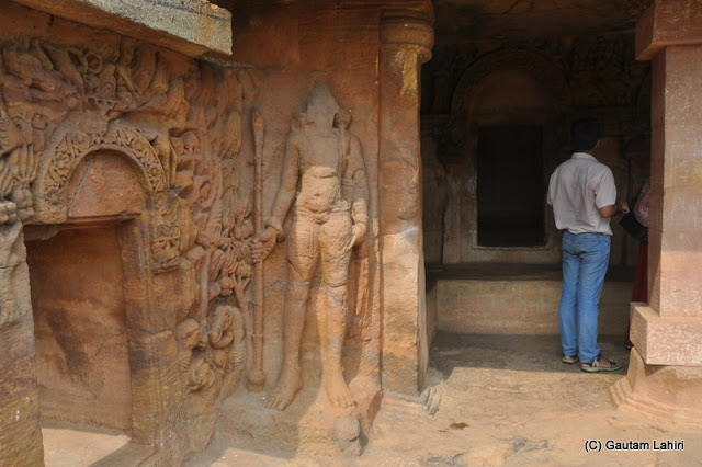 Dwarpals engraved and stand tall beside the doorway  at Bhubaneshwar, Odissa, India by Gautam Lahiri