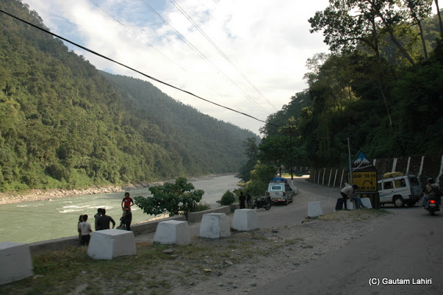 Kalimpong to Darjeeling road along the Teesta river  at Darjeeling, West Bengal, India by Gautam Lahiri