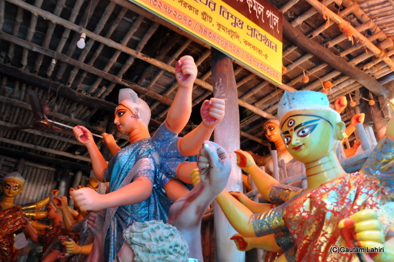 The finished idols are now being given dress, at Kumartoli by gautam lahiri