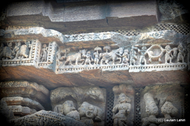 A celebration scene when the emperor returns after winning a war and even a palanquin is seen carrying a lady  at Puri, Odisha, India by Gautam Lahiri