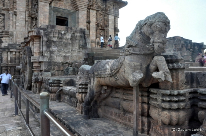 One of the seven horses which is believed to be pulling the Konark temple chariot  at Puri, Odisha, India by Gautam Lahiri