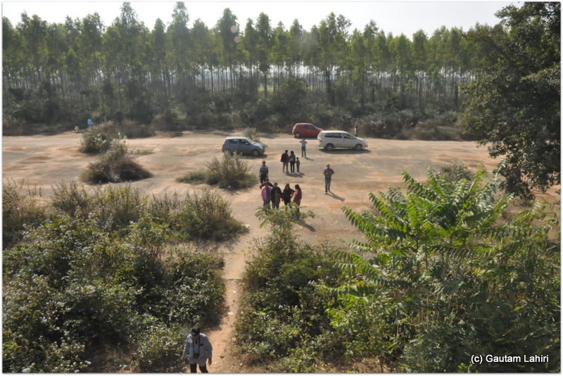 The view from the old watch tower. Rows of sal trees lined the sides. The flying team could be seen on the airfield ready to launch a strike as soon as the radio crackled at British airfield at Joypur jungle, Bankura by Gautam Lahiri