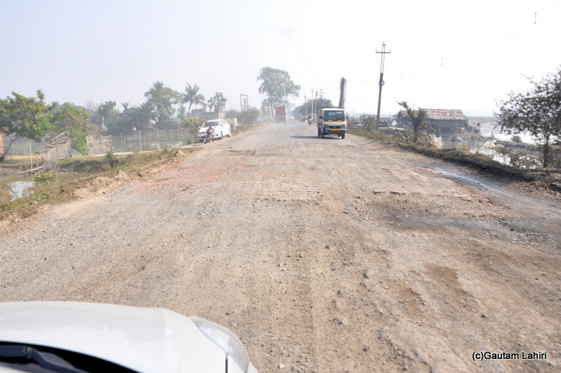Very bad road from Kolkata to Chandraketugarh taken by Gautam Lahiri