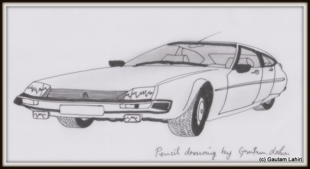 Citroen CX25 GTi-Turbo, drawn by Gautam Lahiri