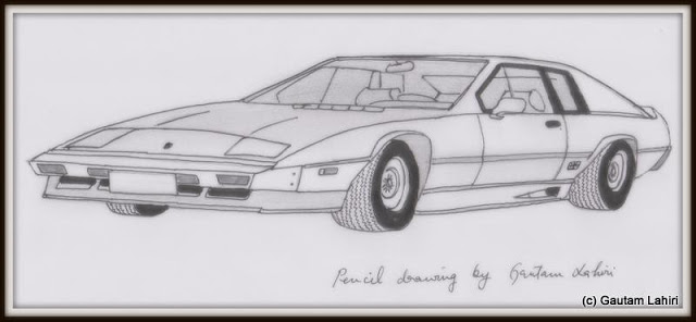 Lotus Esprit Turbo, drawn by Gautam Lahiri