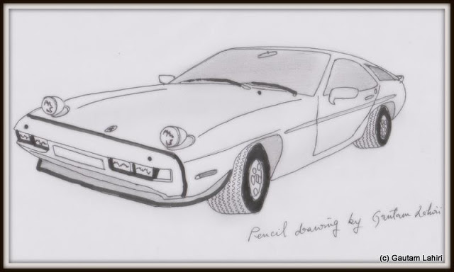 Porsche 928 S, drawn by Gautam Lahiri