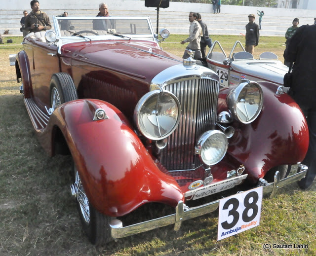 My hair had ruffled out, and used the fender to put it back in shape - it was shinning like a mirror - 1935 Bentley 3,1/2 liter 110 BHP beauty, she exuded power  at Kolkata, West Bengal, India by Gautam Lahiri