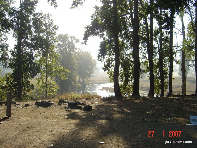 The small stream behind the Kanha museum flowing its way through the forest wastelands at Kanha forest by Gautam Lahiri
