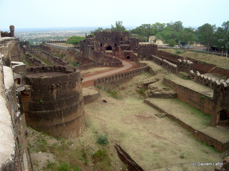 A panoramic view of the fort with its walls, and broken mounds within it that still told the visitor about the fortification it provided to its inmates at Bidar fort by Gautam Lahiri