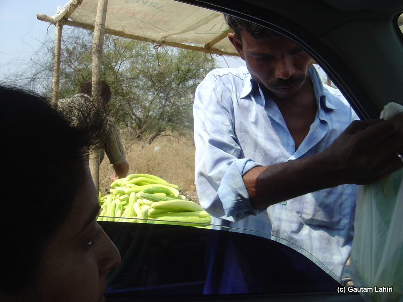 A load of 'kakri' or Armenian cucumber was heaped on to a cart as we drew close to it and stopped. It's dual serving features of keeping the stomach cool and hydrated helped us to cover the remaining distance from Hyderabad to Bidar by Gautam Lahiri