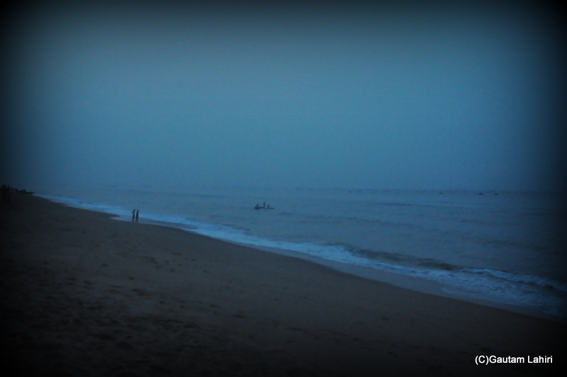 The cool sand, the cold sea gave no clue of what happens during the day  at Puri, Bhubaneshwar, Odisha, India by Gautam Lahiri