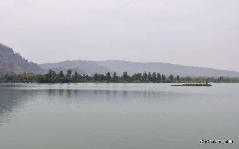 The reservoir water reflected the adjoining hills around the Chilla dam, Rishikesh by gautam lahiri