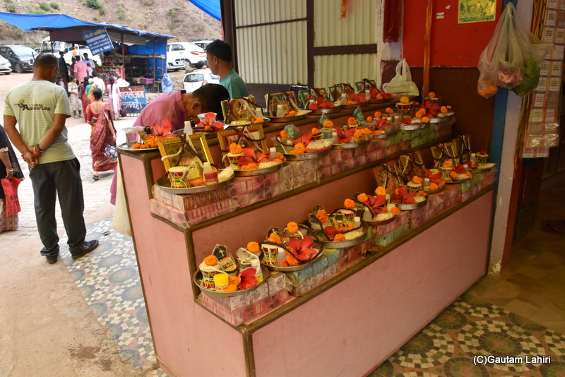 The puja items on sale that a devotee can buy and offer Lord Shiva at Neelkanth temple by gautam lahiri
