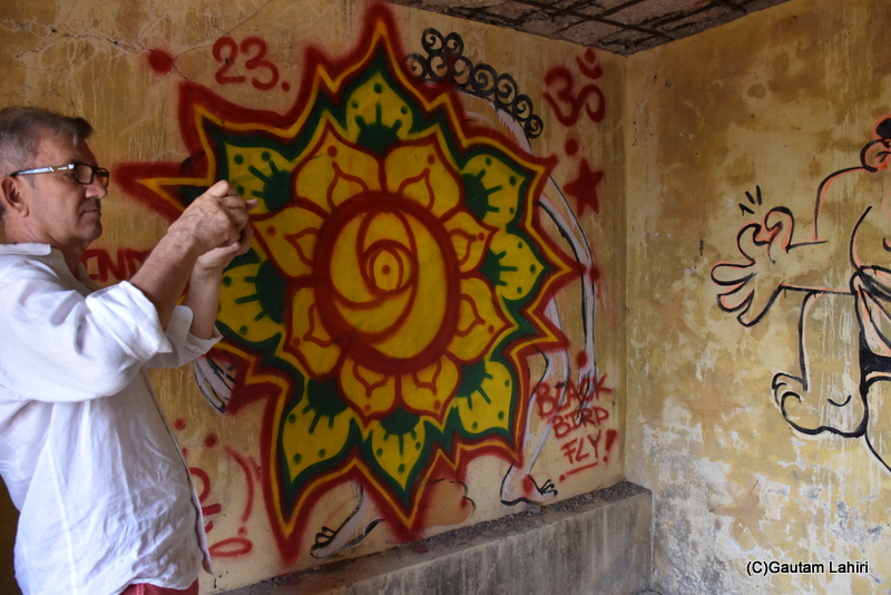 Unique graffiti that adorned the interiors, Chaurasia Kutiya, Rishikesh by gautam lahiri