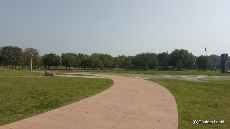 The beautiful walkway at Soka Bodhi Tree Garden, Manesar, Haryana by gautam lahiri
