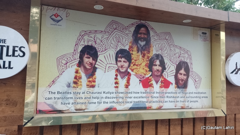 A picture portraying the Beatles, and the Maharishi at Ram jula, Rishikesh by gautam lahiri