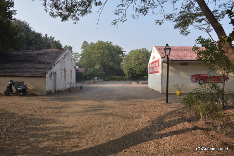 The parking blocks of the classic cars that house them at the Orchard Palace, Gondal, Gujarat by gautam lahiri
