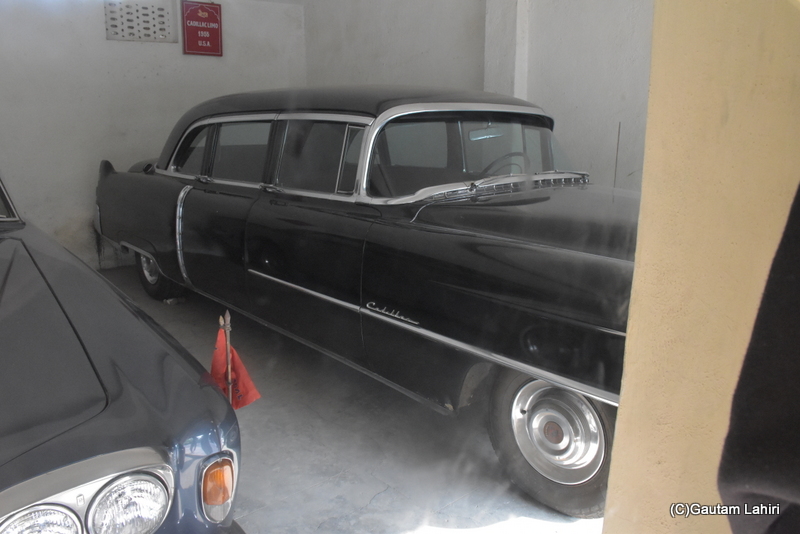 The sharp lines of the 1955 Cadillac Limousine at the Orchard Palace, Gondal, Gujarat by gautam lahiri