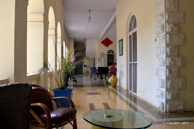 Distinct European styled columns met the traditional polished tiles at the Orchard Palace by gautam lahiri