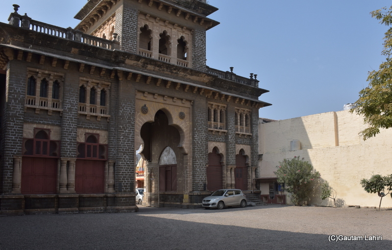 Parking space in the Naulakha Palace where our warhorse stood in the shadows at Gondal, Gujarat by gautam lahiri