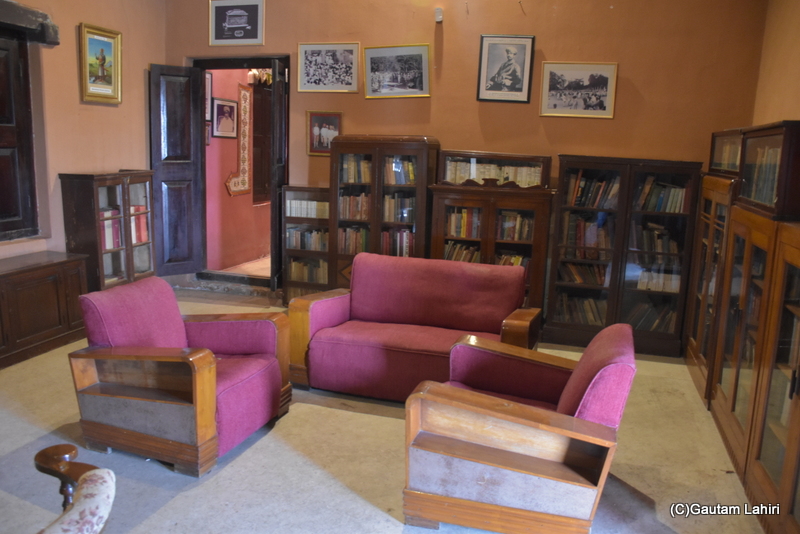 The ideal seating arrangement at the heart of the library was the focal point. Vintage photographs and an ancient ceiling fan gave the impression of stepping back in time at Naulakha Palace, Gondal by gautam lahiri