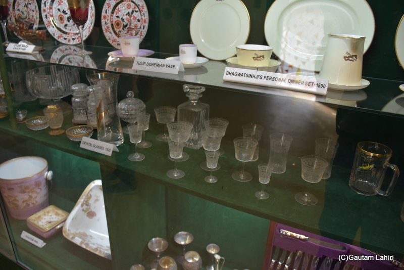 The Maharaja's personal collection of Bohemian cups, plates, ice tumbler and an extensive assortment of wine glasses at Naulakha Palace, Gondal, spoke volumes of the Royal family's passion for exquisite crockery sets by gautam lahiri